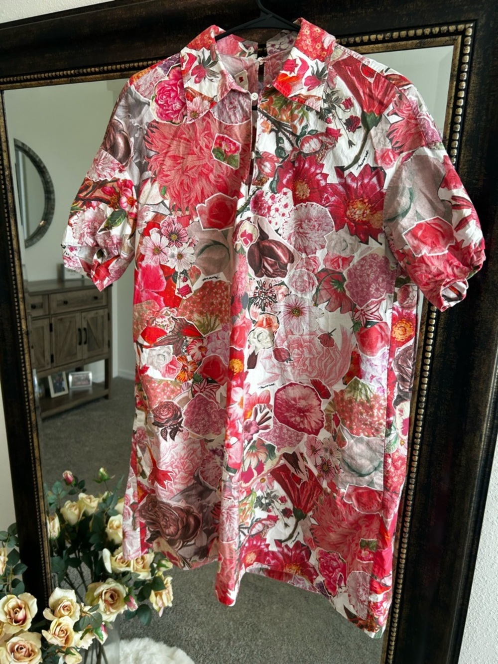 Marni Pink Floral Short-Sleeve A-Line Dress - Picture 10 of 16